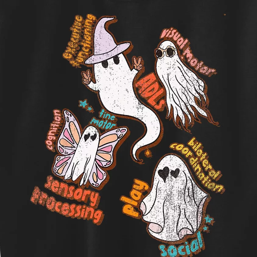 Spooky Halloween Ghost Friends OT Scope Occupational Therapy Kids Sweatshirt