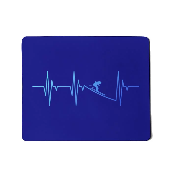 Skier Heartbeat Gift Ski Instructor Skiing Winter Sports Funny Gift Mousepad