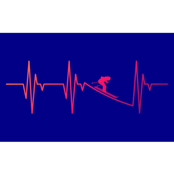 Skier Heartbeat Gift Ski Instructor Skiing Winter Sports Funny Gift Bumper Sticker