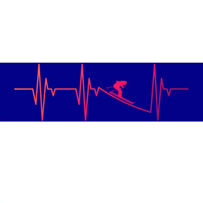 Skier Heartbeat Gift Ski Instructor Skiing Winter Sports Funny Gift Bumper Sticker