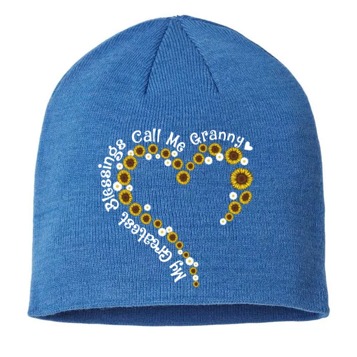 Sunflower Heart Granny My Greatest Blessing Classic Funny Gift 8 1/2in Sustainable Knit Beanie