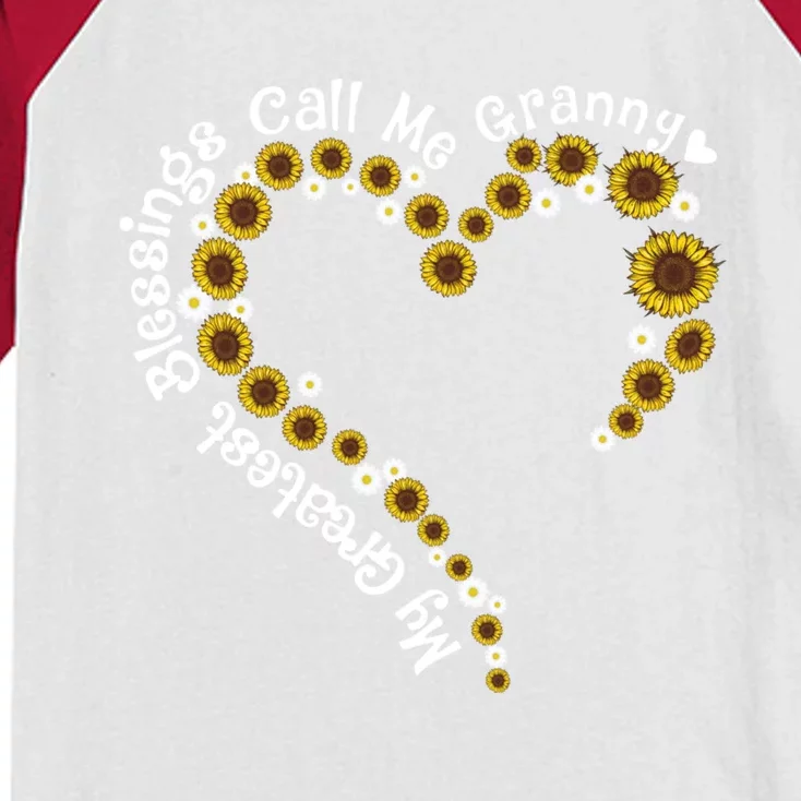 Sunflower Heart Granny My Greatest Blessing Classic Funny Gift Kids Colorblock Raglan Jersey