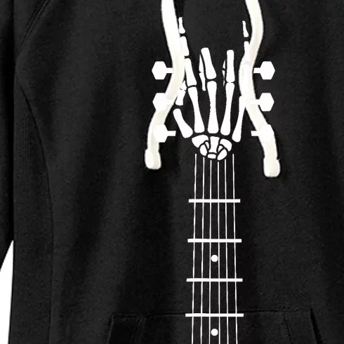 Skeleton Hand Guitar Costume Cool Easy Halloween Gift Women's Fleece Hoodie