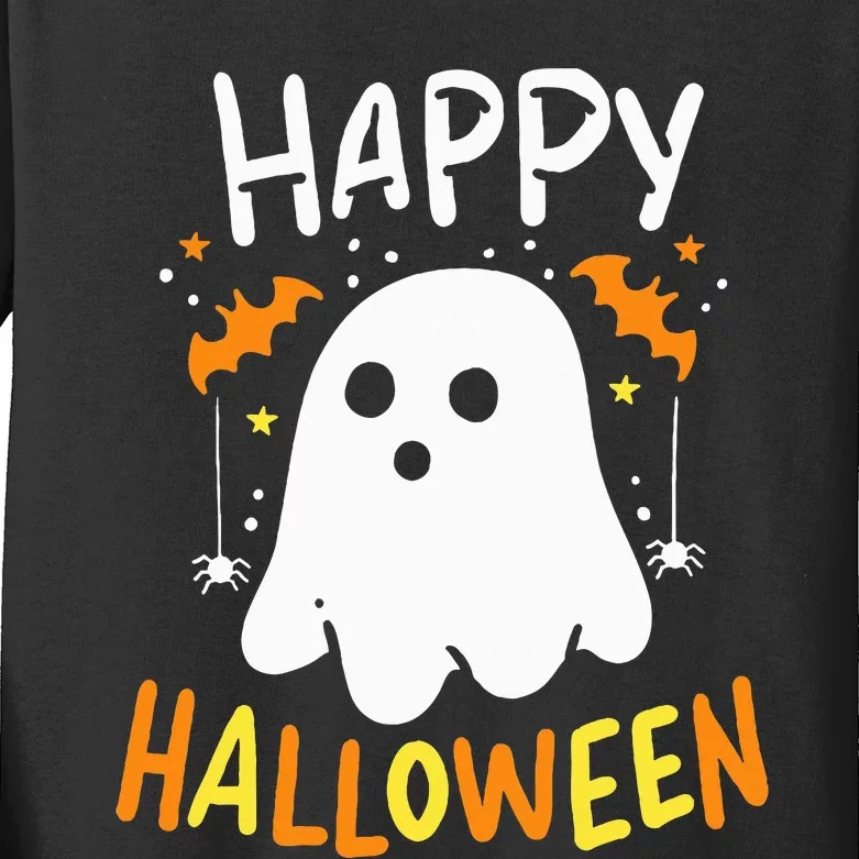 Spooky Halloween Ghost Costume Kids Long Sleeve Shirt