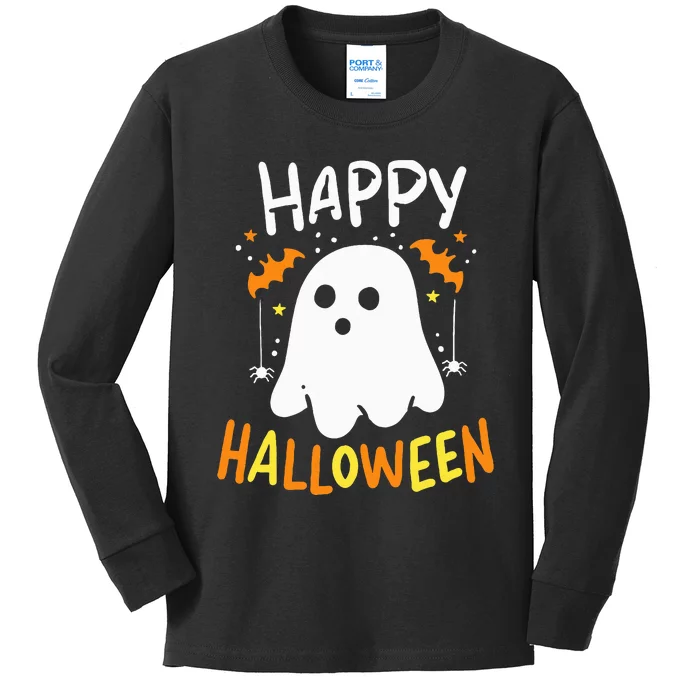 Spooky Halloween Ghost Costume Kids Long Sleeve Shirt