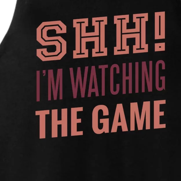 Shh I'm Watching The Game Ladies Tri-Blend Wicking Tank