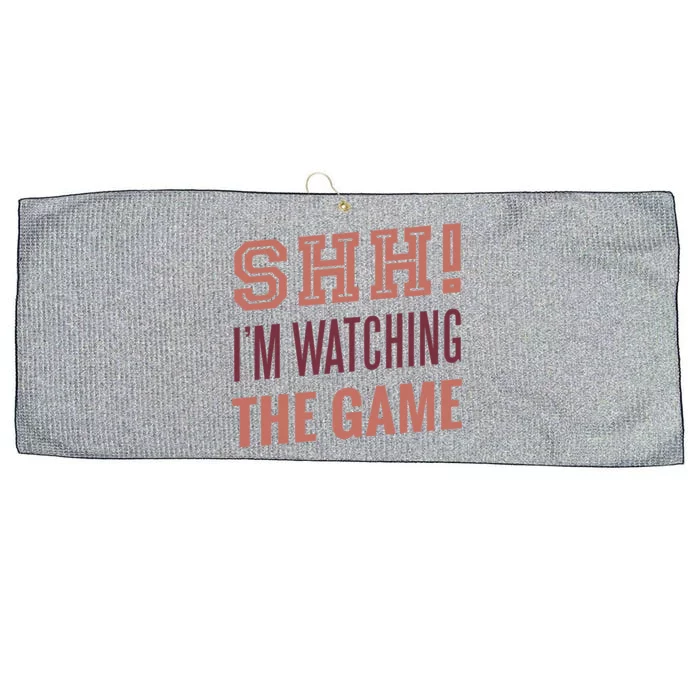 Shh I'm Watching The Game Large Microfiber Waffle Golf Towel