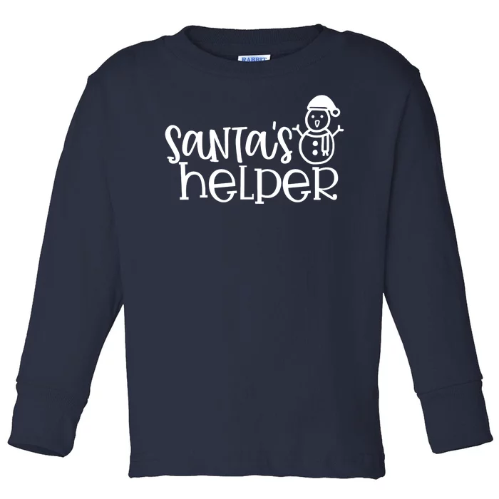 Santas Helper Holiday Gift Toddler Long Sleeve Shirt