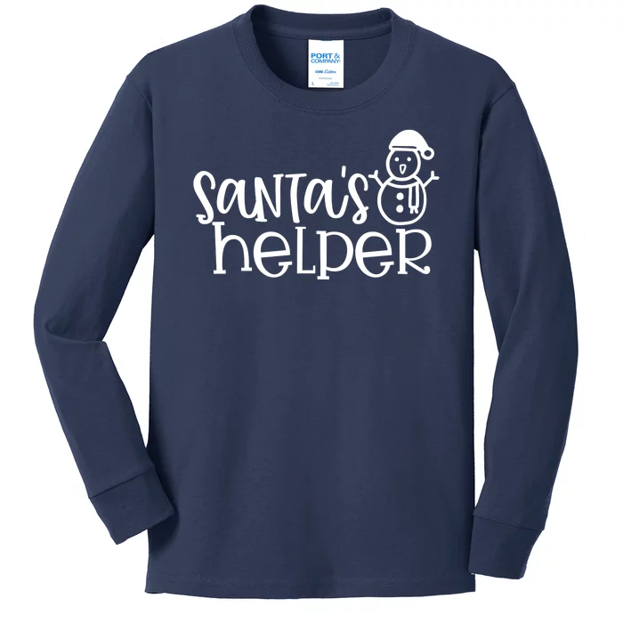 Santas Helper Holiday Gift Kids Long Sleeve Shirt