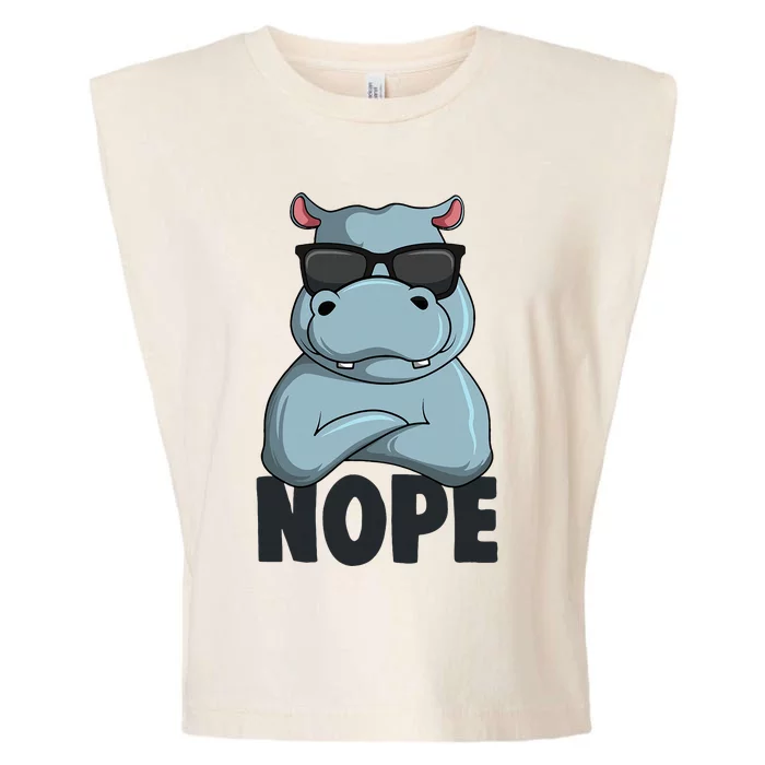 Stubborn Hippo Hippopotamus Garment-Dyed Women's Muscle Tee