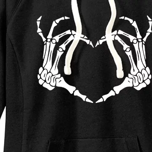 Skeleton Hand Heart Sign Bones Costume Halloween Party Gift Women's Fleece Hoodie