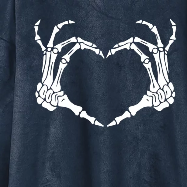 Skeleton Hand Heart Sign Bones Costume Halloween Party Gift Hooded Wearable Blanket