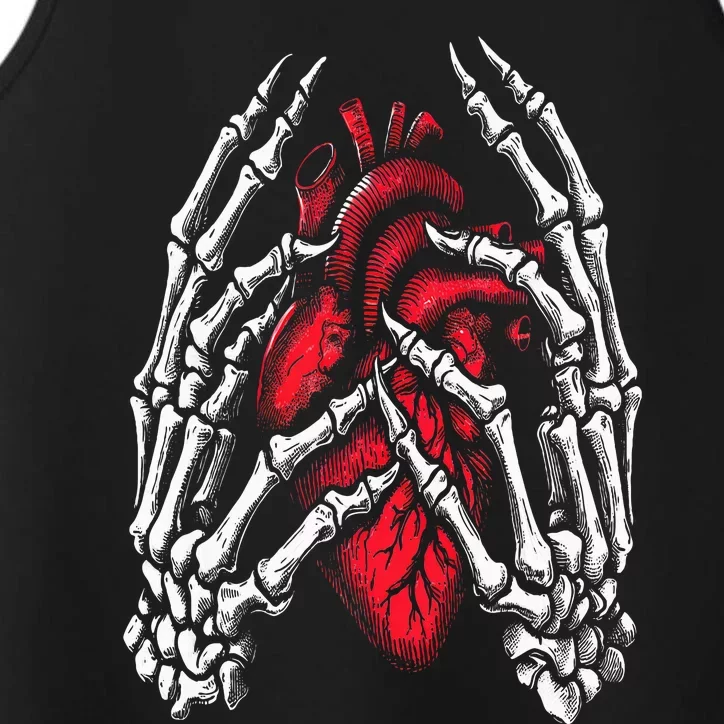 Skeleton Hands Holding Heart Halloween Costume Performance Tank