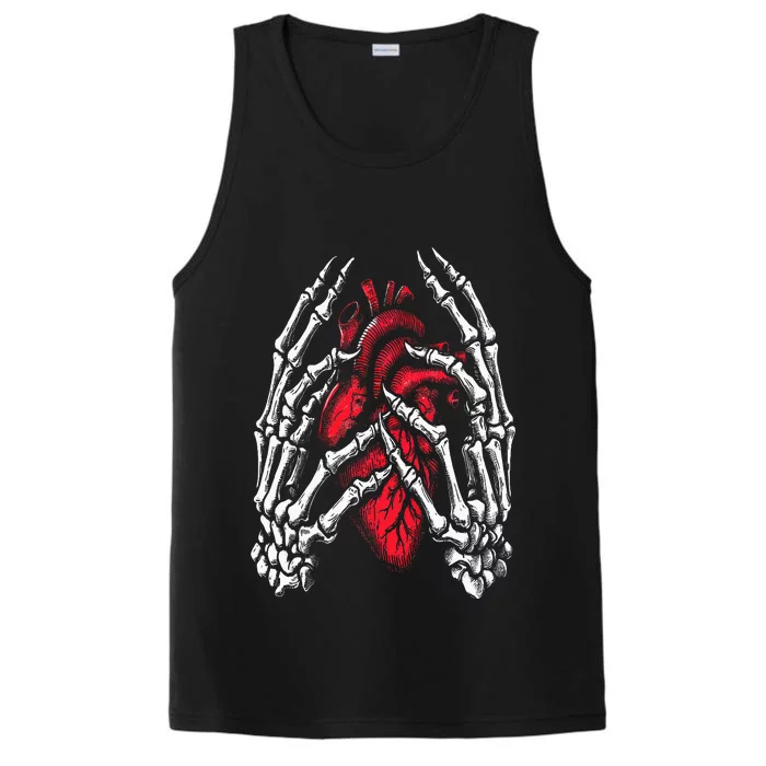 Skeleton Hands Holding Heart Halloween Costume Performance Tank