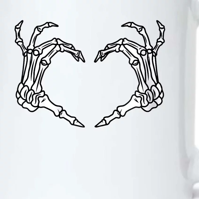 Skeleton Heart Hands Halloween Costume Gift Black Color Changing Mug