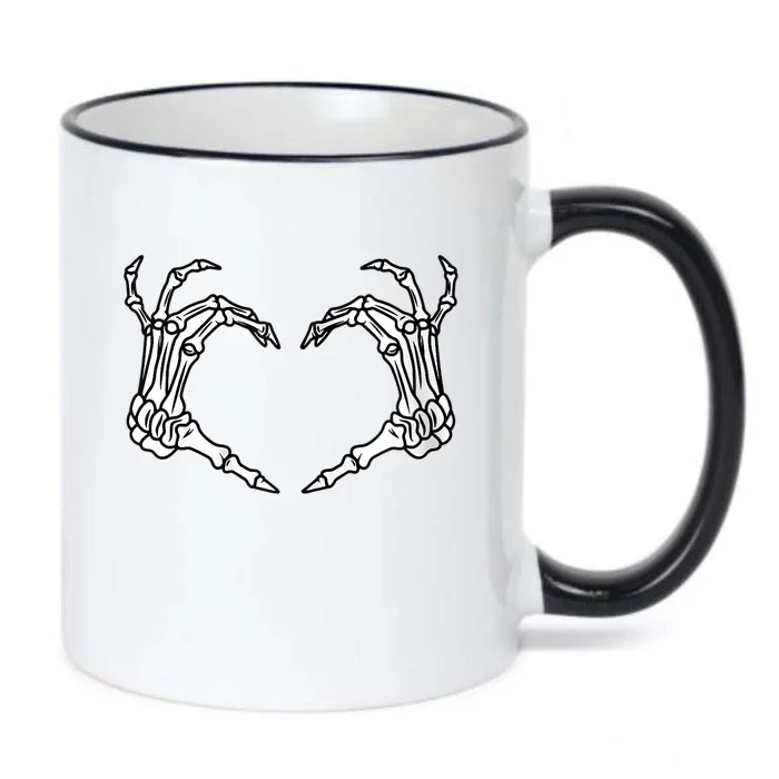 Skeleton Heart Hands Halloween Costume Gift Black Color Changing Mug