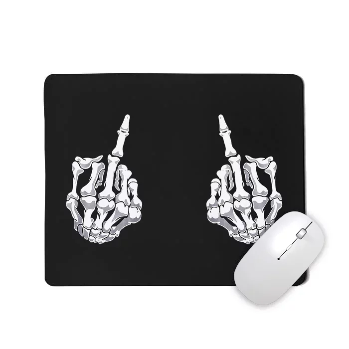 Skeleton Hand Halloween Bones Middle Finger Skull Mousepad