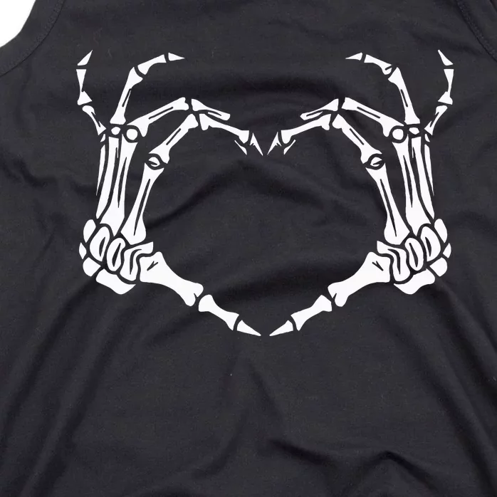 Skeleton Hand Heart Halloween Funny Bones Love Tank Top