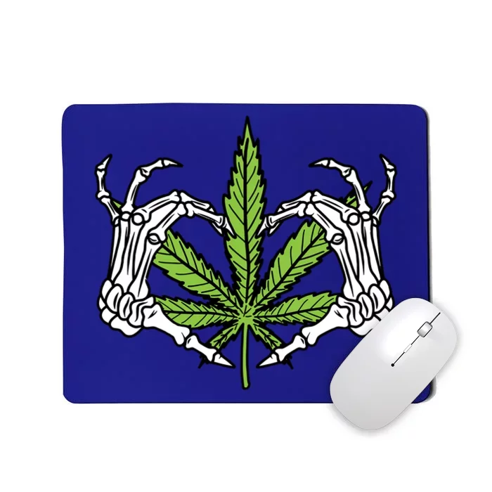 Skeleton Hand Heart Lazy Diy Halloween Costume Weed Stoner Funny Gift Mousepad