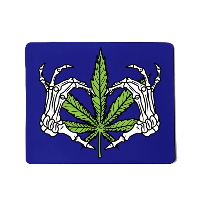 Skeleton Hand Heart Lazy Diy Halloween Costume Weed Stoner Funny Gift Mousepad