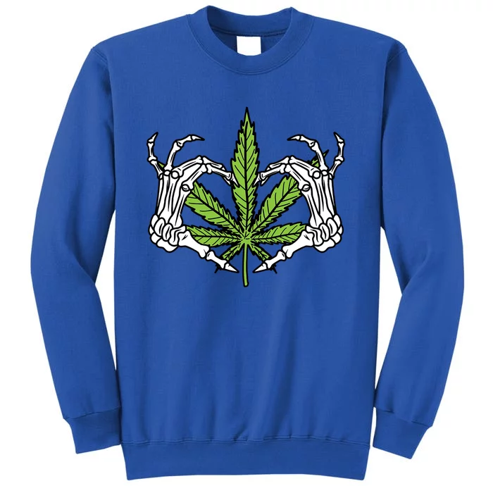 Skeleton Hand Heart Lazy Diy Halloween Costume Weed Stoner Funny Gift Tall Sweatshirt