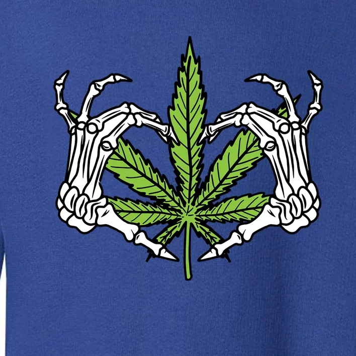 Skeleton Hand Heart Lazy Diy Halloween Costume Weed Stoner Funny Gift Toddler Sweatshirt