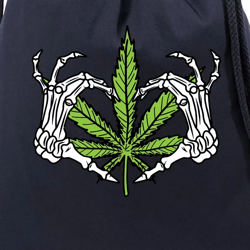 Skeleton Hand Heart Lazy Diy Halloween Costume Weed Stoner Funny Gift Drawstring Bag