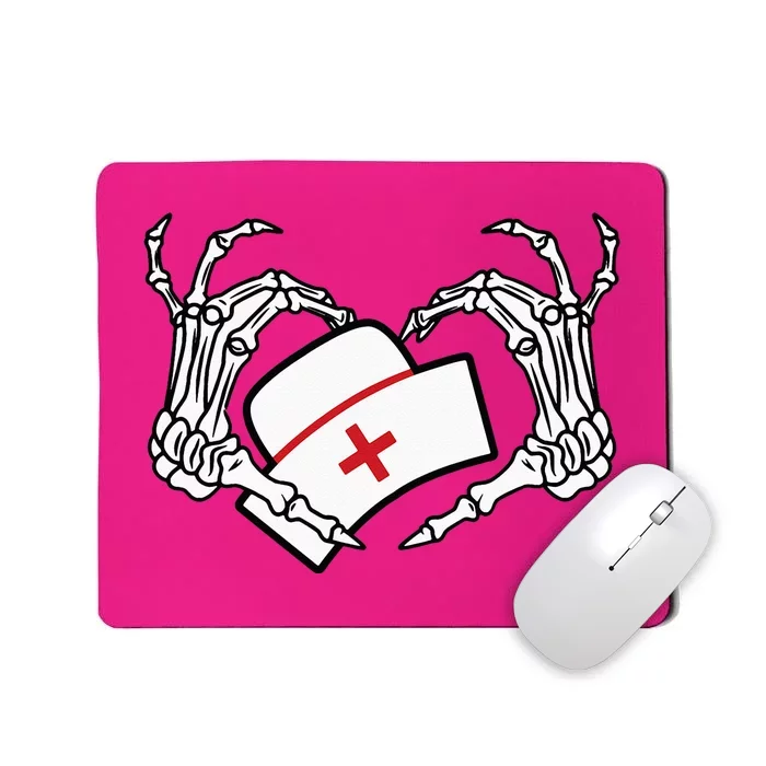 Skeleton Hand Heart Lazy DIY Halloween Costume Nurse RN Mousepad