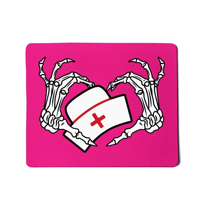 Skeleton Hand Heart Lazy DIY Halloween Costume Nurse RN Mousepad