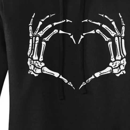 Skeleton Hands Heart Sign Retro Halloween Women's Pullover Hoodie