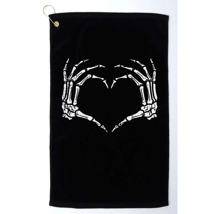 Skeleton Hands Heart Sign Retro Halloween Platinum Collection Golf Towel