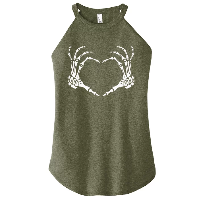 Skeleton Hands Heart Sign Shirts Retro Halloween Women’s Perfect Tri Rocker Tank