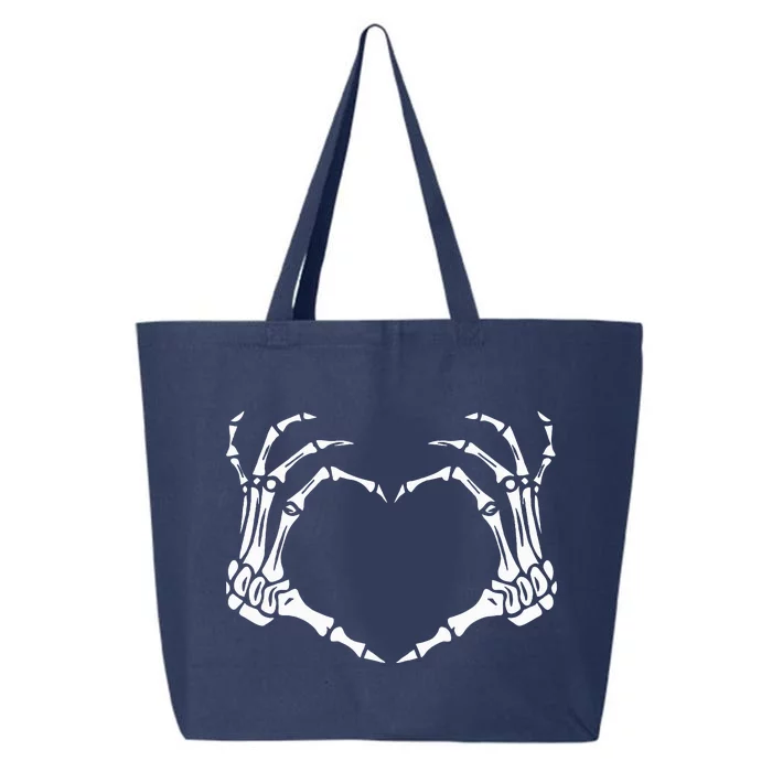 Skeleton Hands Heart Sign Shirts Retro Halloween 25L Jumbo Tote