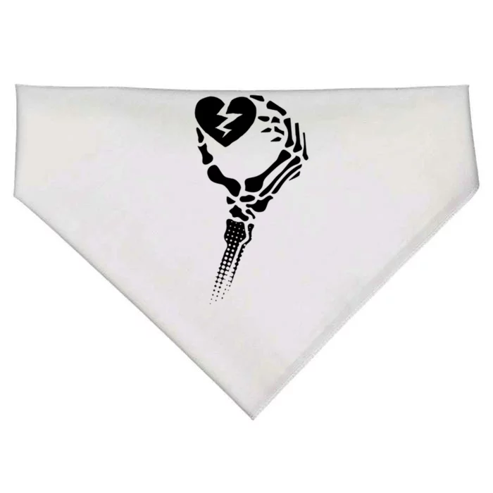 Skeleton Hand Holding Broken Heart Meaningful Gift USA-Made Doggie Bandana