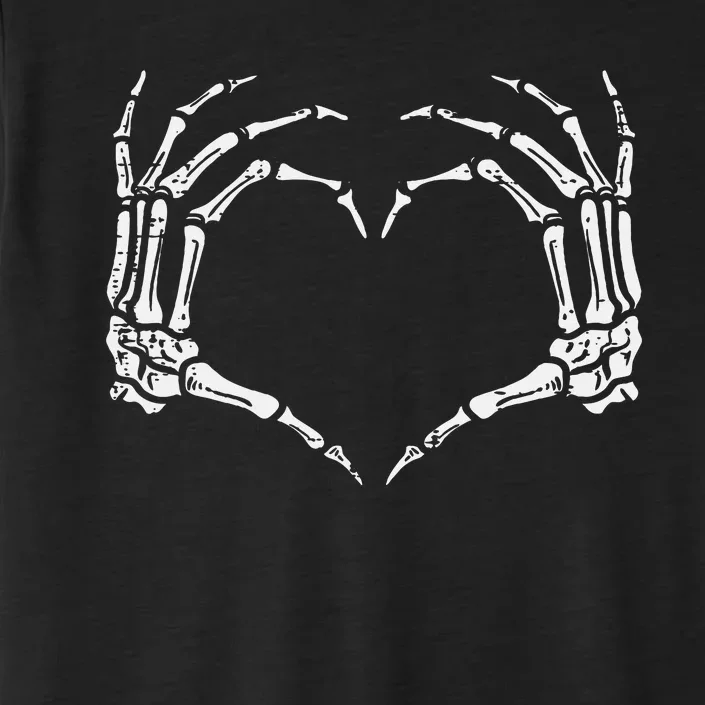 Skeleton Hands Heart Sign Retro Halloween Costume ChromaSoft Performance T-Shirt