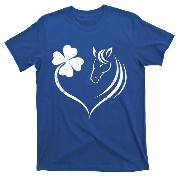 Shamrock Heart Horse Clover St Patricks Day Horseback Riding Meaningful Gift T-Shirt