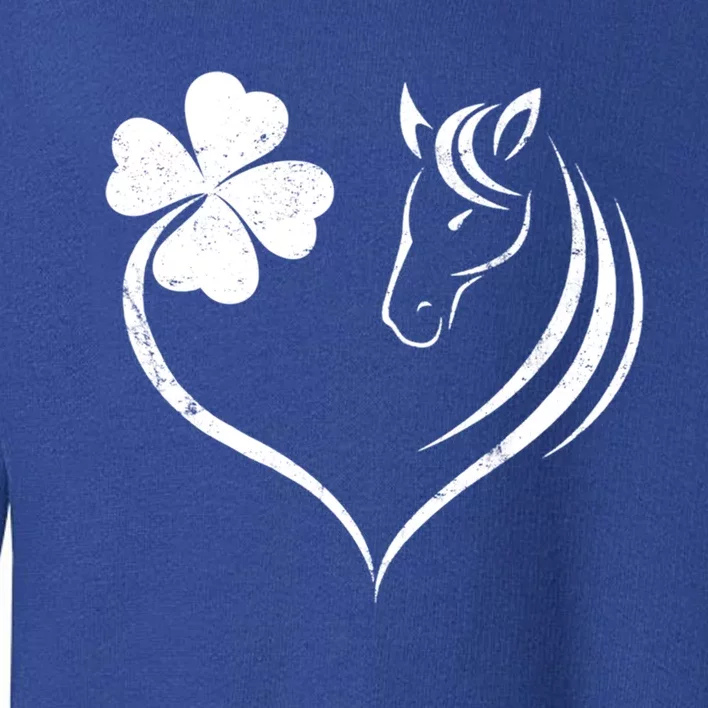 Shamrock Heart Horse Clover St Patricks Day Horseback Riding Meaningful Gift Toddler Sweatshirt