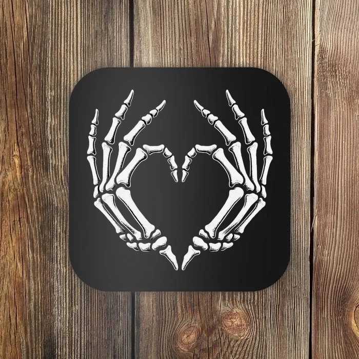 Skeleton Hands Heart Sign Retro Halloween Costume Women Girl Gift Coaster