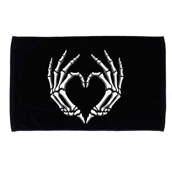 Skeleton Hands Heart Sign Retro Halloween Costume Women Girl Gift Microfiber Hand Towel