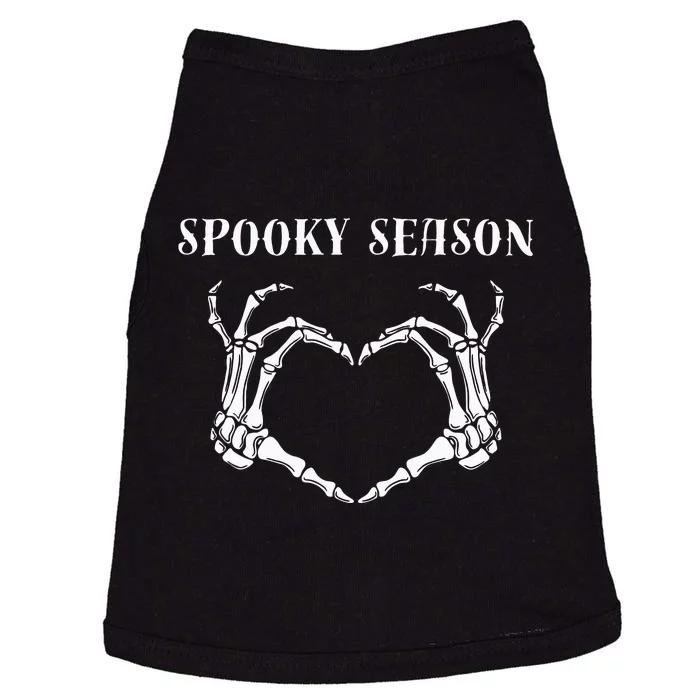 Skeleton heart hands spooky season Doggie Tank