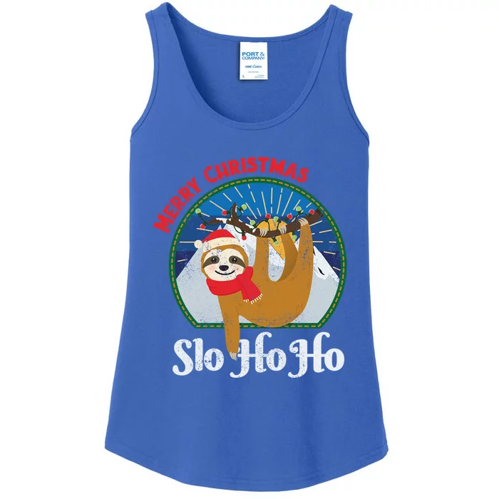 Slo Ho Ho Merry Christmas Sloth Christmas Team Gift Ladies Essential Tank