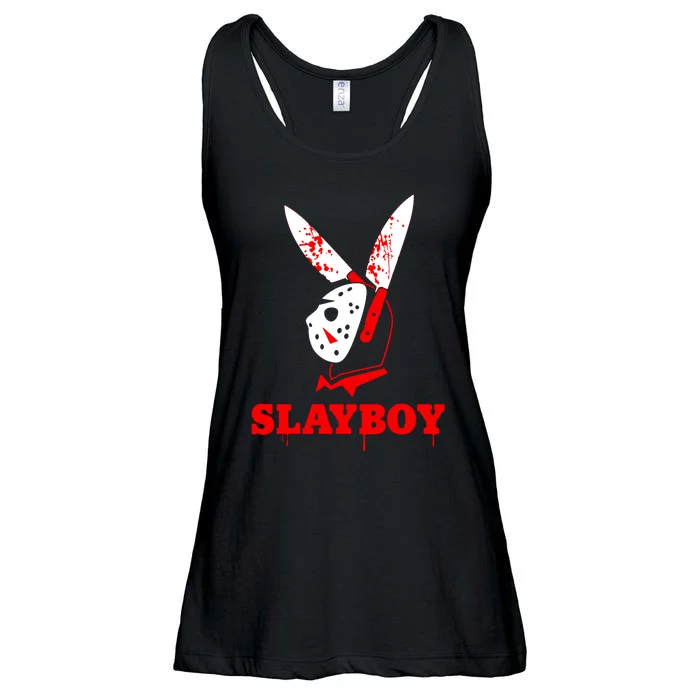 Scary Halloween Horror Slay Boy Hockey Mask Parody Ladies Essential Flowy Tank