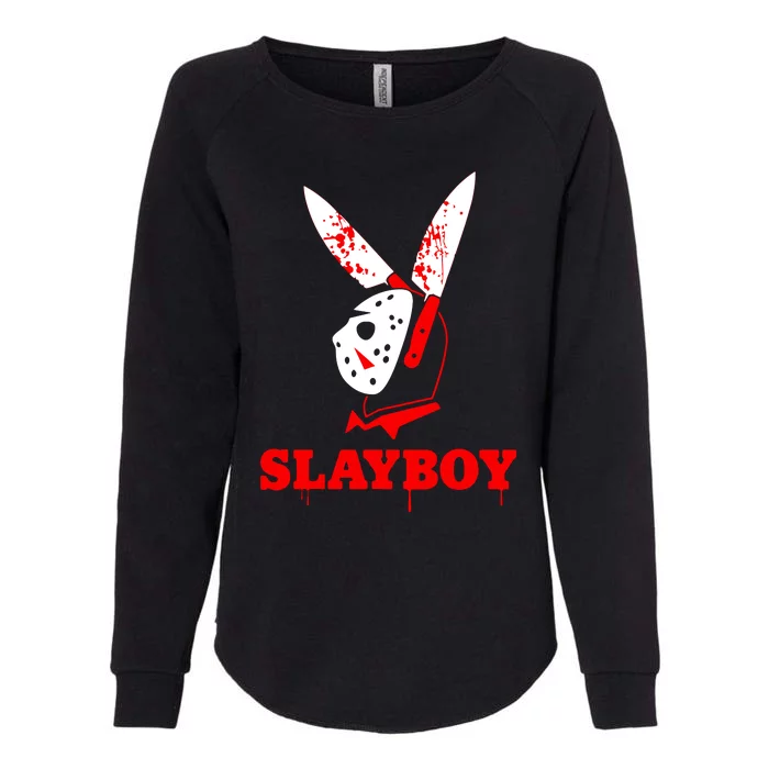 Scary Halloween Horror Slay Boy Hockey Mask Parody Womens California Wash Sweatshirt