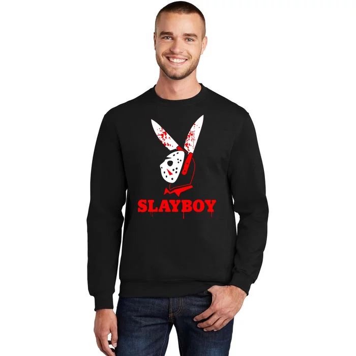 Scary Halloween Horror Slay Boy Hockey Mask Parody Tall Sweatshirt