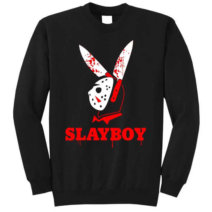 Scary Halloween Horror Slay Boy Hockey Mask Parody Tall Sweatshirt