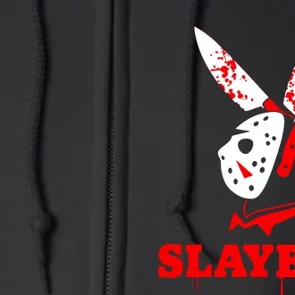 Scary Halloween Horror Slay Boy Hockey Mask Parody Full Zip Hoodie