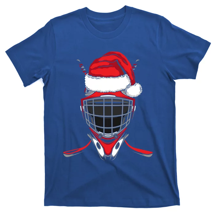 Santa Hat Hockey Sport Christmas Ice Hockey Player Great Gift T-Shirt