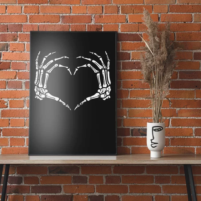 Skeleton Hands Heart Sign Retro Halloween Costume Poster