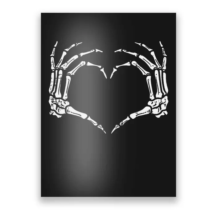 Skeleton Hands Heart Sign Retro Halloween Costume Poster