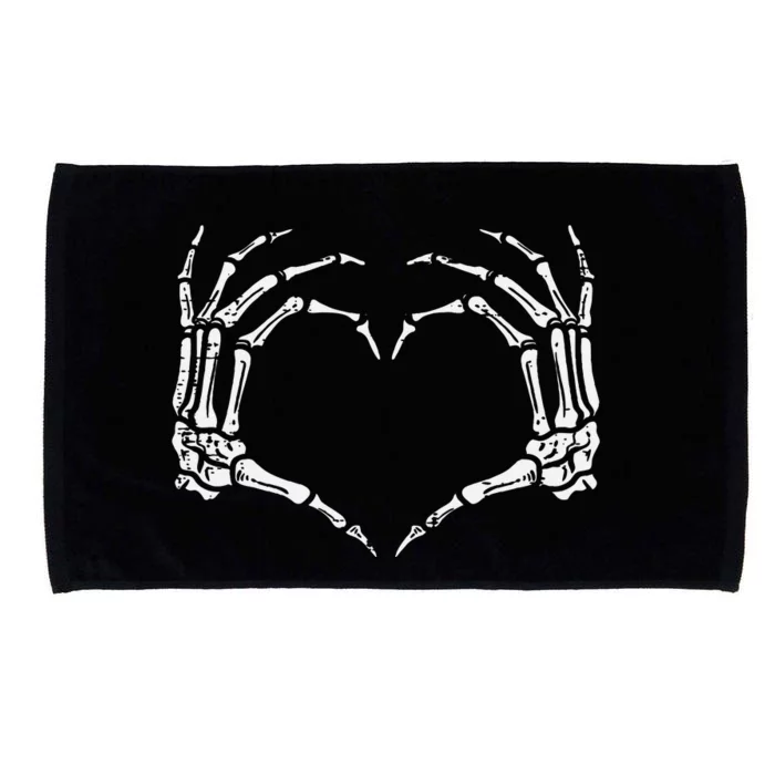 Skeleton Hands Heart Sign Retro Halloween Costume Microfiber Hand Towel